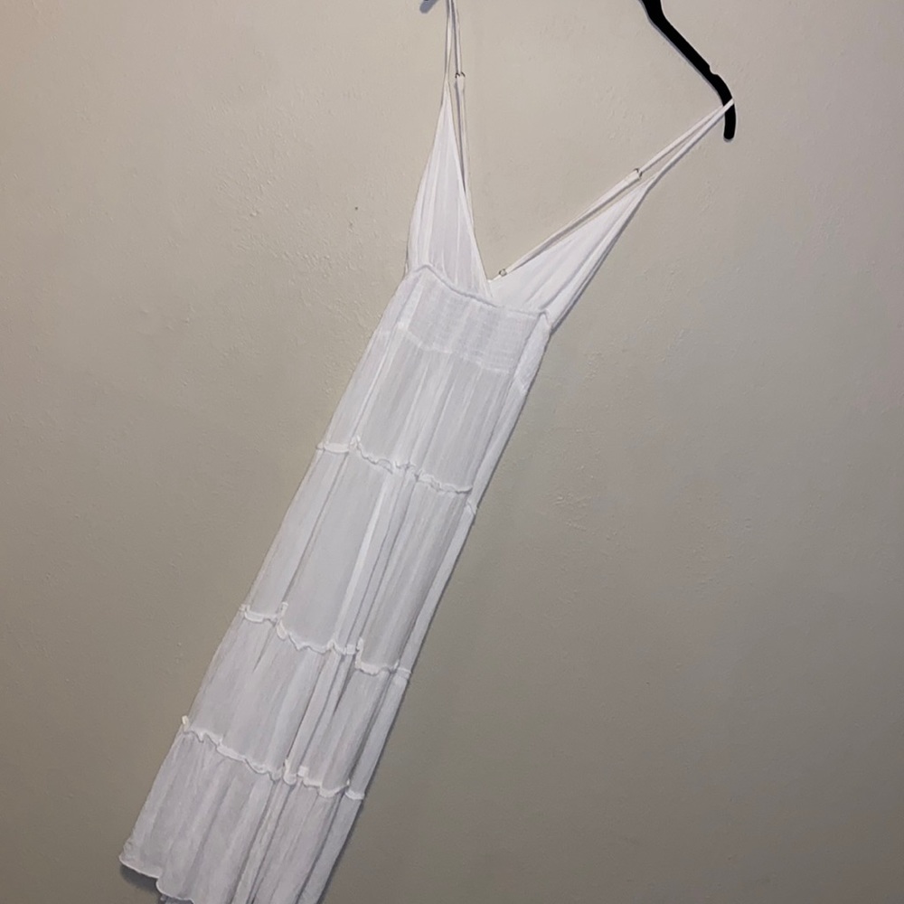 Gauzy White Midi Dress